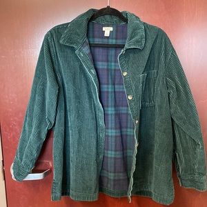 Green L.L. BEAN corduroy flannel
